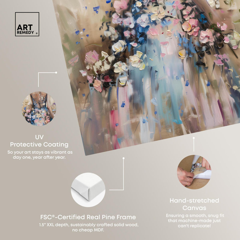 «Dress in Spring Bloom» par Art Remedy, Toile tendue, H 54 po x l 36 po