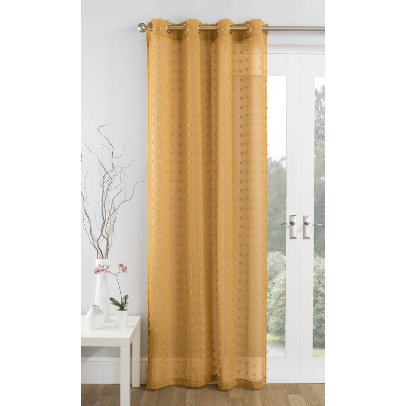Milltown Sheer Curtain Single Panel, 140 W x 122 D cm, Blue