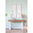 2pcs 17"x48" Wood Wall Art Panels, Distressed White Finish & Mirror Details, Fir To Enhance Your Space Large Of 2, With Round Accents, For Decoration