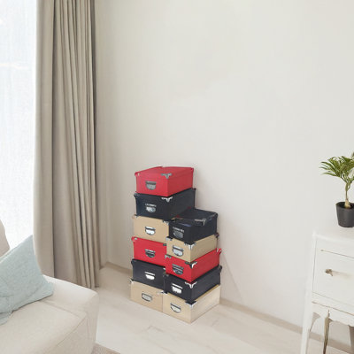 Rectangle Nesting Boxes Top Lid Textured Set Of 10