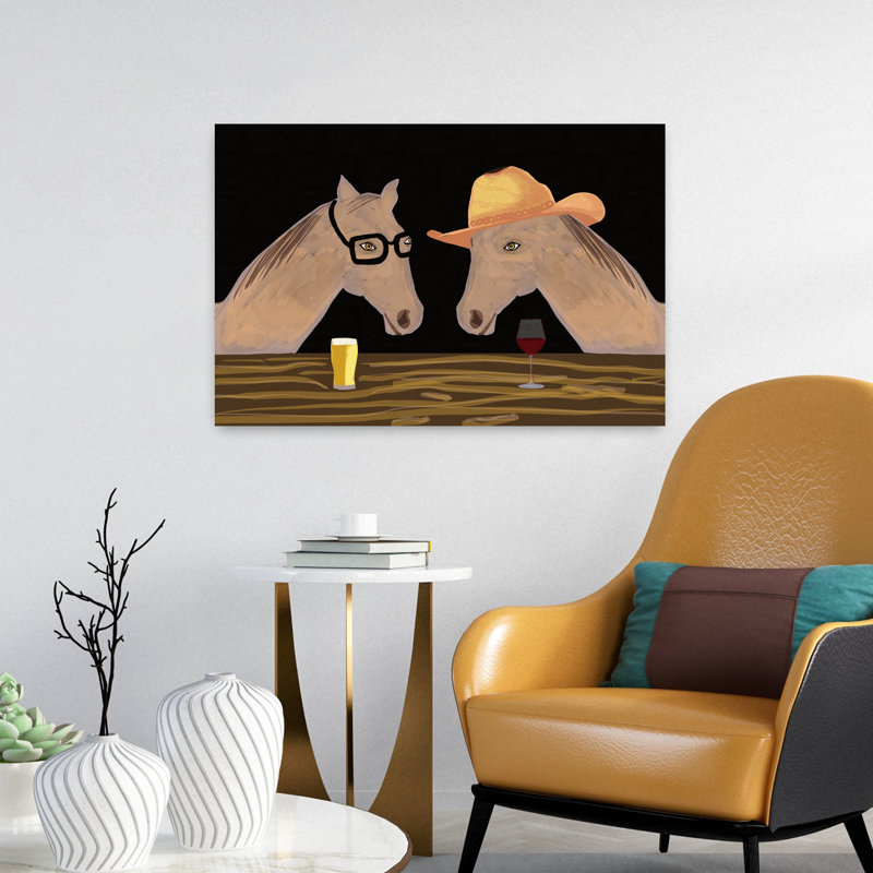 Art contemporain Art cheval contemporain, H 16 po x l 24 po