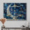 Bleu, bleu, astrologie, balance de la justice, balance, astronomie, art mural, salon