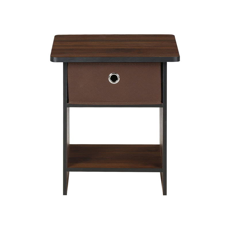 Brigette Side Table with Storage, Columbia Walnut/Dark Brown