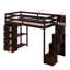 Lit mezzanine simple avec tiroirs de rangement et escaliers Hazeghi-135805420