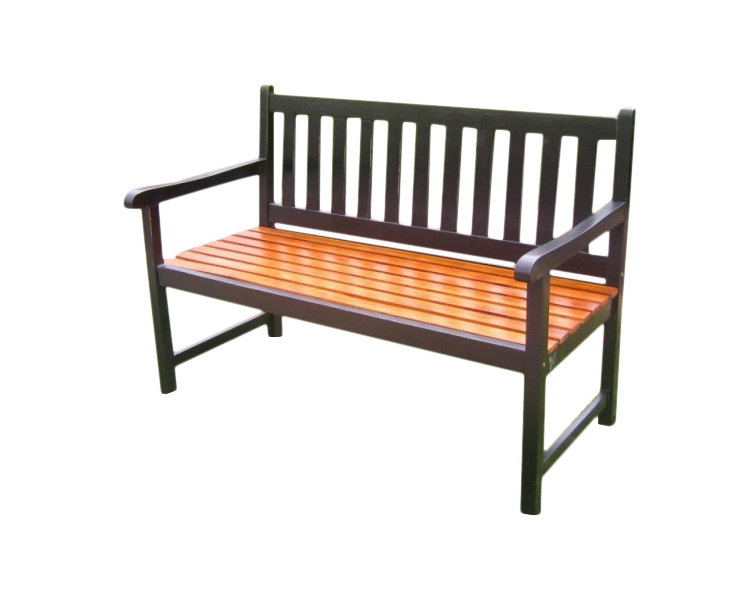 Banc de jardin en bois, Noir / Chêne