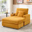 Chaise longue en velours côtelé de 39 po avec porte-gobelet en acier inoxydable et 2 coussins-24730765