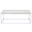 Table basse en chêne clair et chrome avec base ouverte