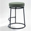 Tabouret de bar pivotant sans dossier moderne, tabouret de bar rond rembourré en lin mélangé avec structure en métal, ensemble de 3-1612403176-1612403179