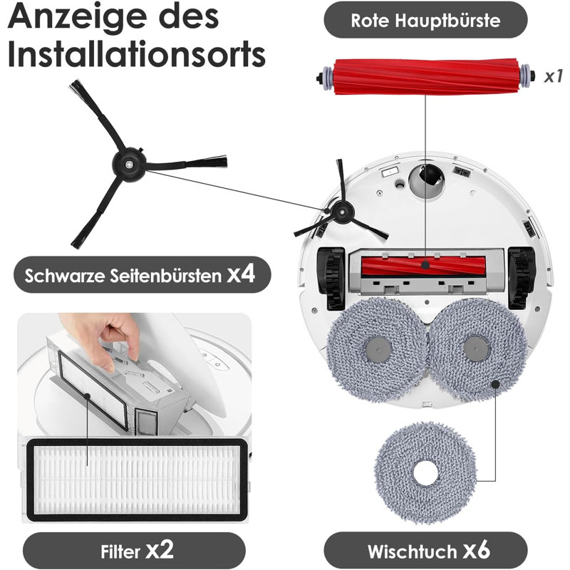Roborock Qrevo S/Qrevo Pro/Qrevo MaxV Robot Vacuum Cleaner Accessories