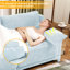 Chenille Almaguer bleu ciel à quatre places, coussins élégants et entièrement compressés, placement flexible avec tissu, coussin lombaire mobile, base en bois-121298537