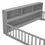 Full Floor Bed With Side Bookcase,Shelves,Guardrails-491149397-491149416