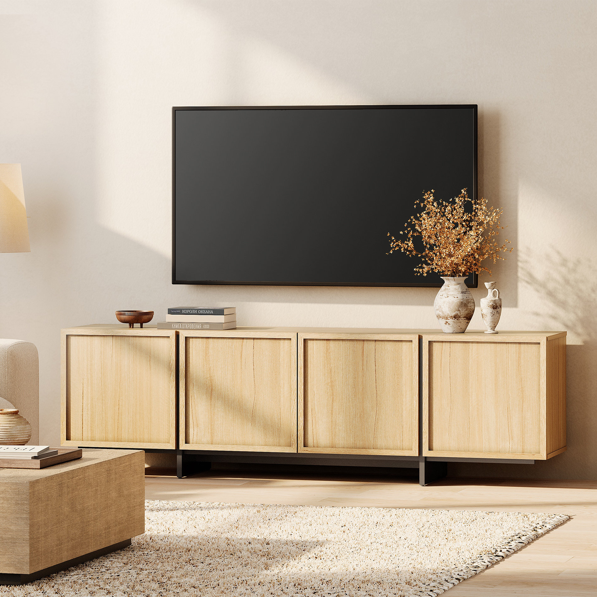 Ebern Designs Maisonet New Designed TV Stand For 80 Inch TV, Modern ...