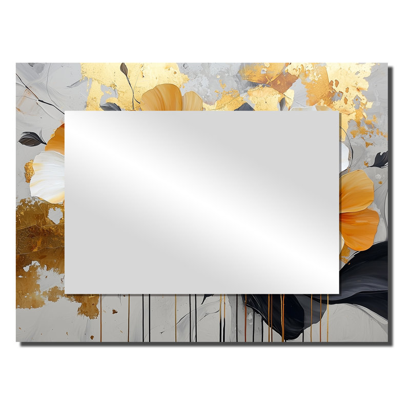 Timeless Sunset Poppies Bloom - miroir mural floral - imprimé sur métal, 24 po x 32 po