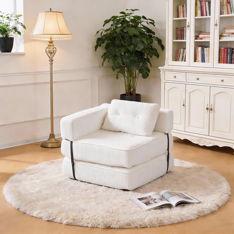 2 Seater Corduroy Sofa, White