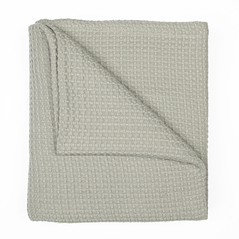 Couverture en coton Waffle Weave, Vert, Très grand