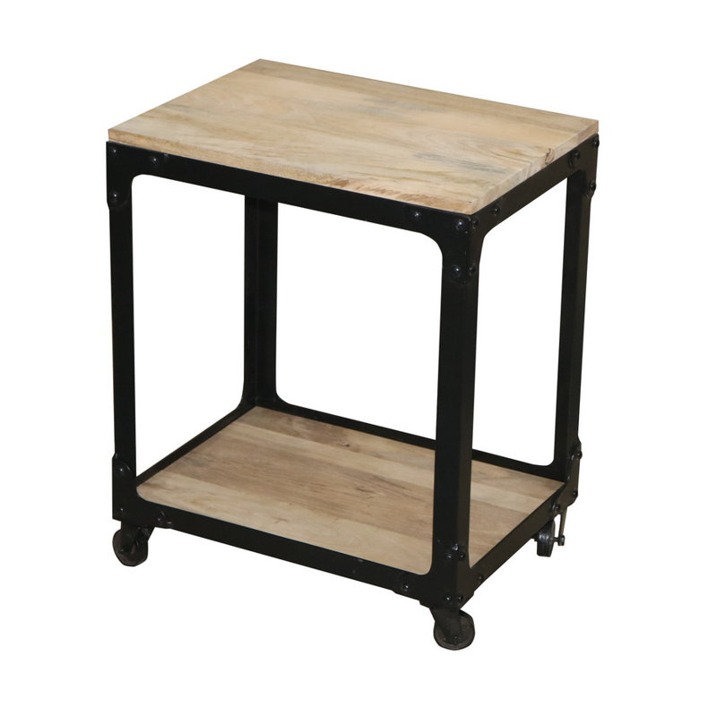 Loammi Solid Wood Tray Top End Table