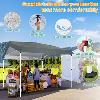 10 x 10 Pop Up Canopy, Carport with One-Button Setup