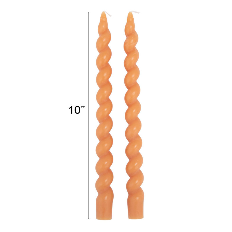 Bougies torsadées non parfumées en boîte, Beige, 1