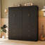 Armoire-penderie de 70,9 pouces de hauteur, armoire à 2 portes avec miroir intégré, armoire à 3 tiroirs (ensemble de 2)-1184509486
