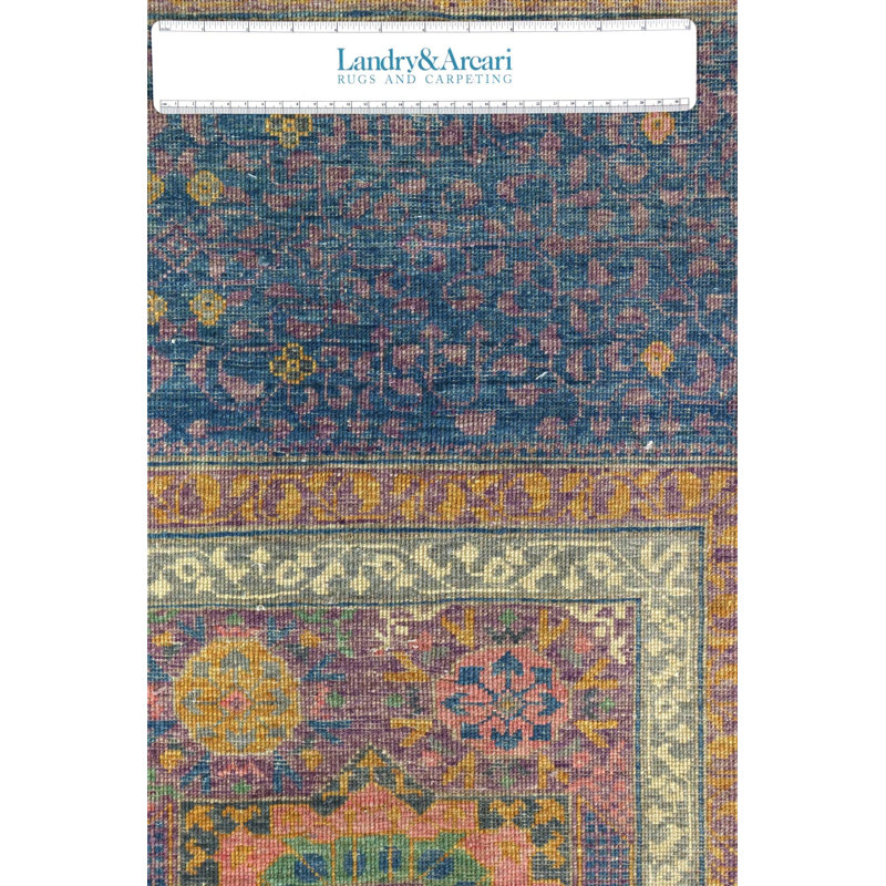 Tapis unique nouvel âge 8 pi 11 po x 12 pi 1 po Mamluk en raisin / bleu marine / olive / ivoire