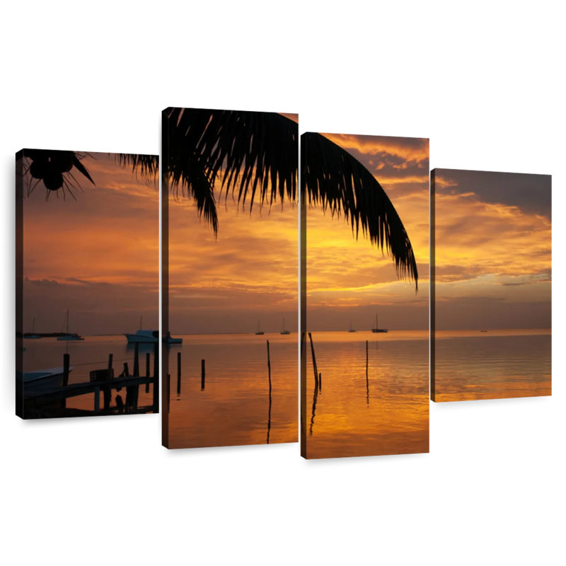 Coucher de soleil Gillard au Belize, H 22 po x l 36 po