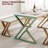 Square Dining Table Set for 4, Extendable Wooden Table with Upholstered Chairs, Compact Kitchen Set-261397115-261397118-261397119