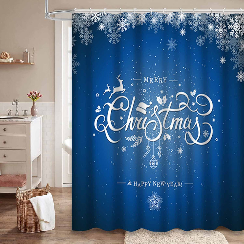 Rideau de douche transparent transparent, rideaux de douche pour la salle de bain avec 12 crochets, 72" L x 84" W