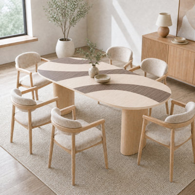 Table de salle à manger 71 "ovale pour 4 à 6 personnes, table de ferme moderne avec base robuste pour salle à manger
