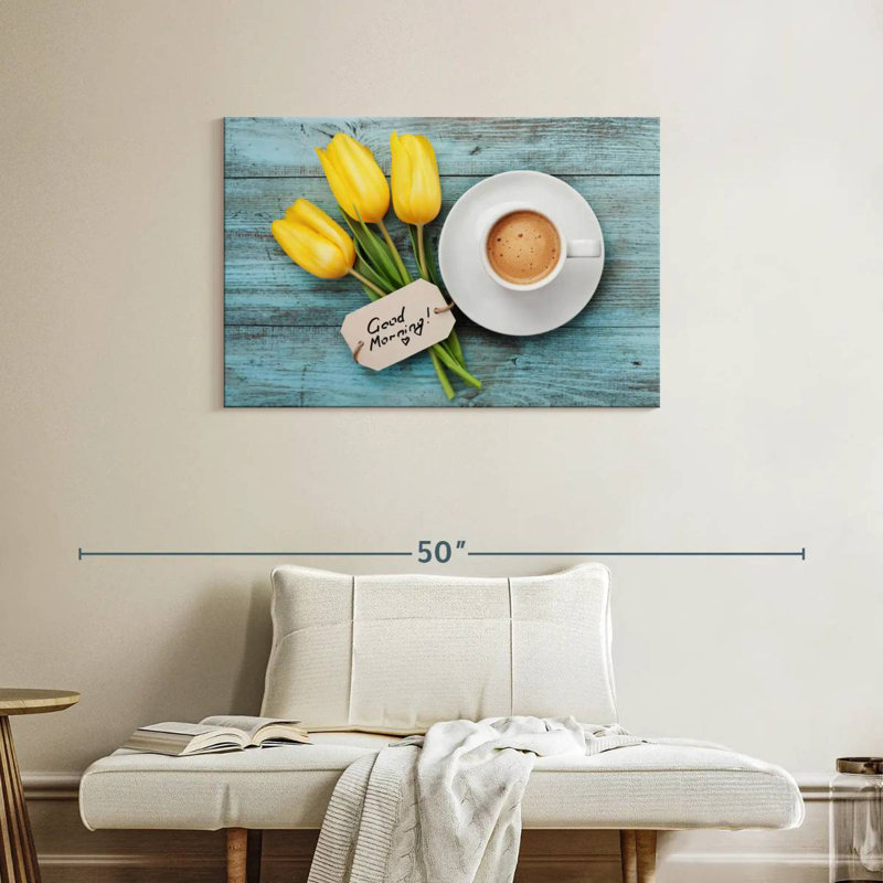 Yarlin Tulips And Coffee, 24" H x 36" W