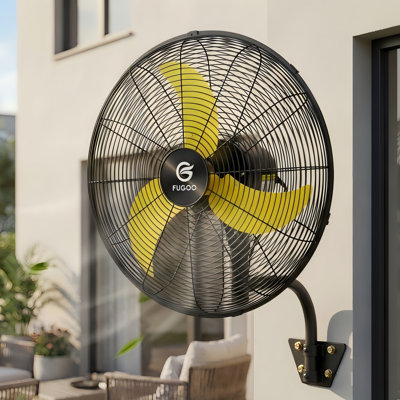 24" Outdoor Oscillating Wall Fan With Remote Control, Quiet Eco BLDC Motor, 6000CFM, 4-Speed, Waterproof  Cooling Fan  for Patios, Garage, Warehouse