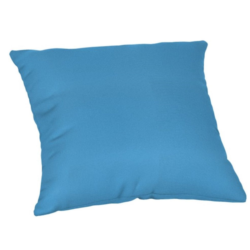 Casual Cushion Solid Sunbrella® Fabric 1-Piece Indoor/Outdoor Square Throw Pillow, 18"W x 18"L, Canvas Capri, 18"H x 18"W