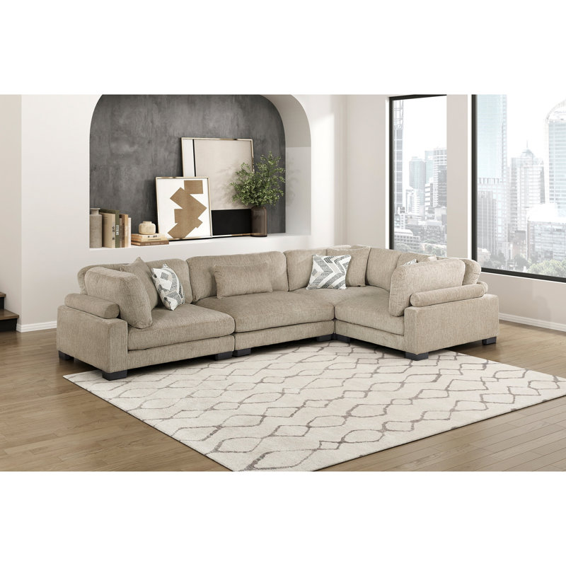 Grand canapé modulaire Contemporary, H 34,5 po x l 135 po x P 90 po
