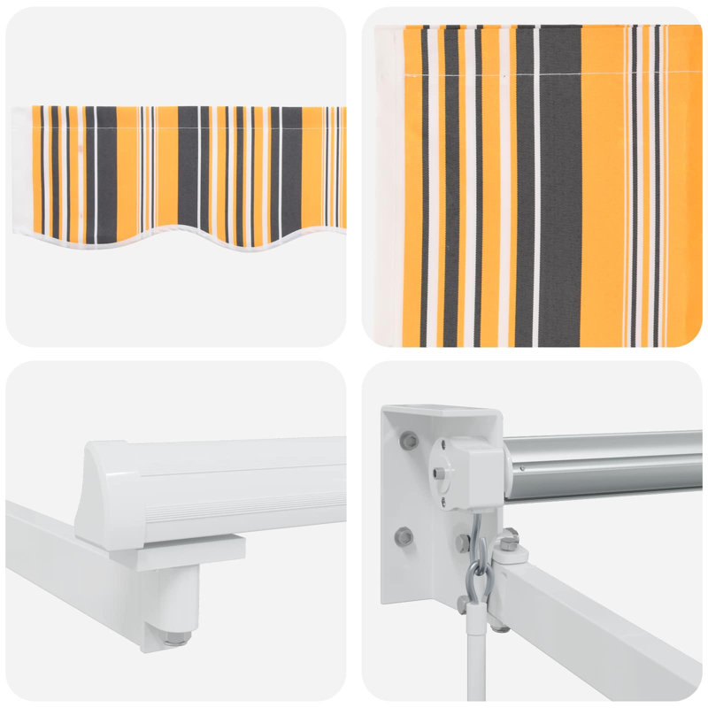 VidaXL Retractable, White/Yellow/Grey