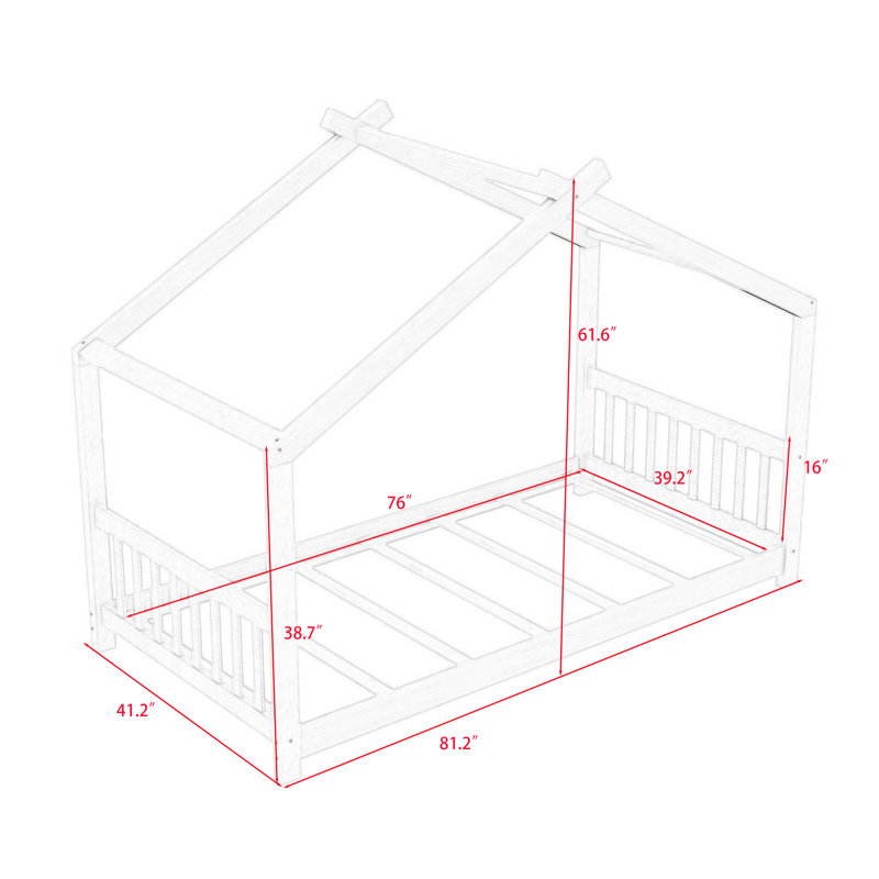 Lit plateforme simple Gerhilde, Blanc