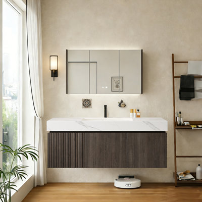 Italian-Style MURI Floating Bathroom Vanity Set,Pre-Assembled