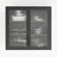 Armoire de rangement murale de style rétro avec portes en verre brumeux-106806986