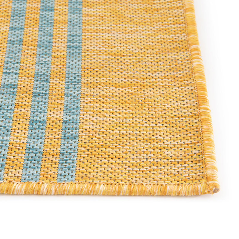 Outdoor Destiny Area Rug Mustard Color, Square 10'8"