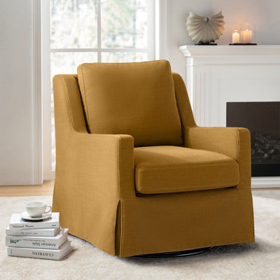 Wimberly 29.5" W Slipcovered Swivel Armchair