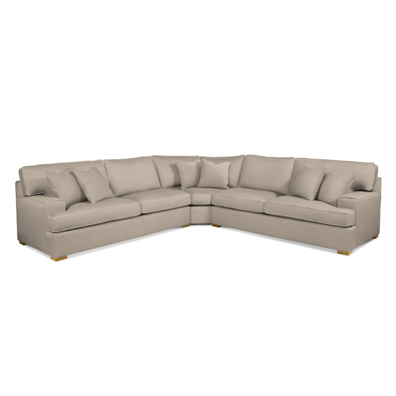 Sadie L-Sectional, Eggshell Crypton Performance; 0884-93, Honey Finish