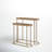 Cato Tandem Electroplated Cast Aluminum Nested Console Tables in Antique Brass, Set of 2-98042754