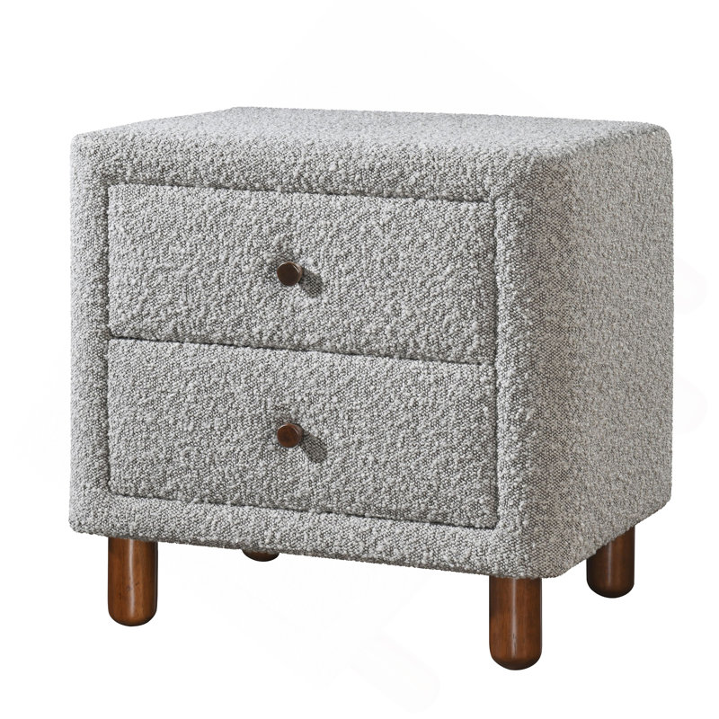 Table de chevet 2 tiroirs Grey Boucle