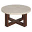 Table basse moderne moderne avec plateau en marbre et base en brun
