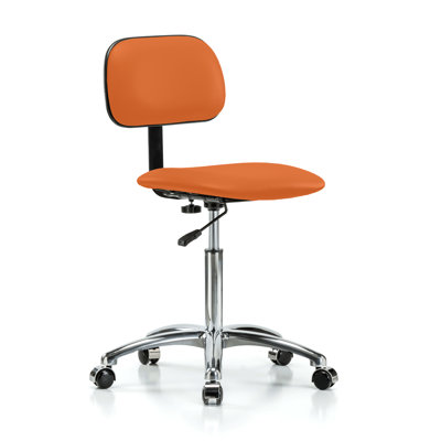 Chaise de laboratoire avec dossier réglable PERCH Chrome | Hauteur moyenne du banc: 20 à 27 po
