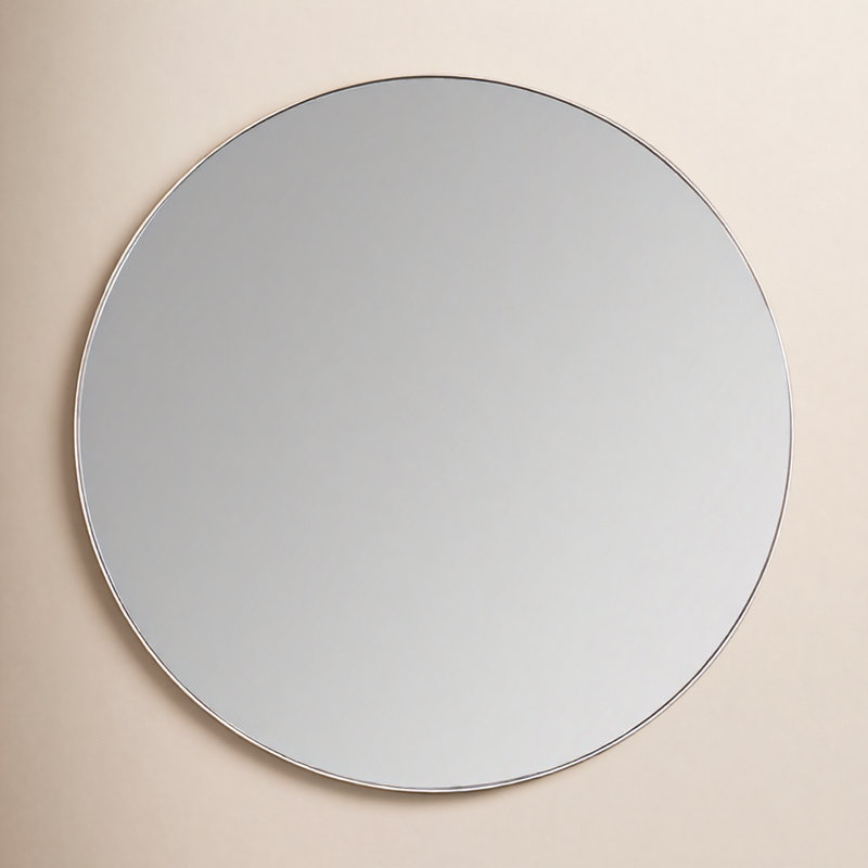 Eaton Round Mirror, Silver, 34" x 34"