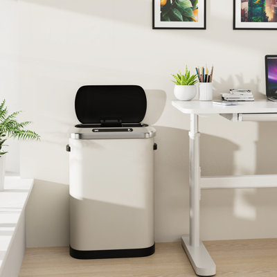 Poubelle automatique 13 gallons en acier inoxydable avec capteur de mouvement