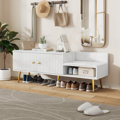 Shoe Storage Bench Including Cushions