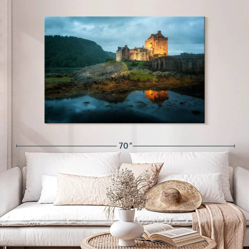 Lilie Eilean Donan Castle en Écosse, H 34 po x l 51 po