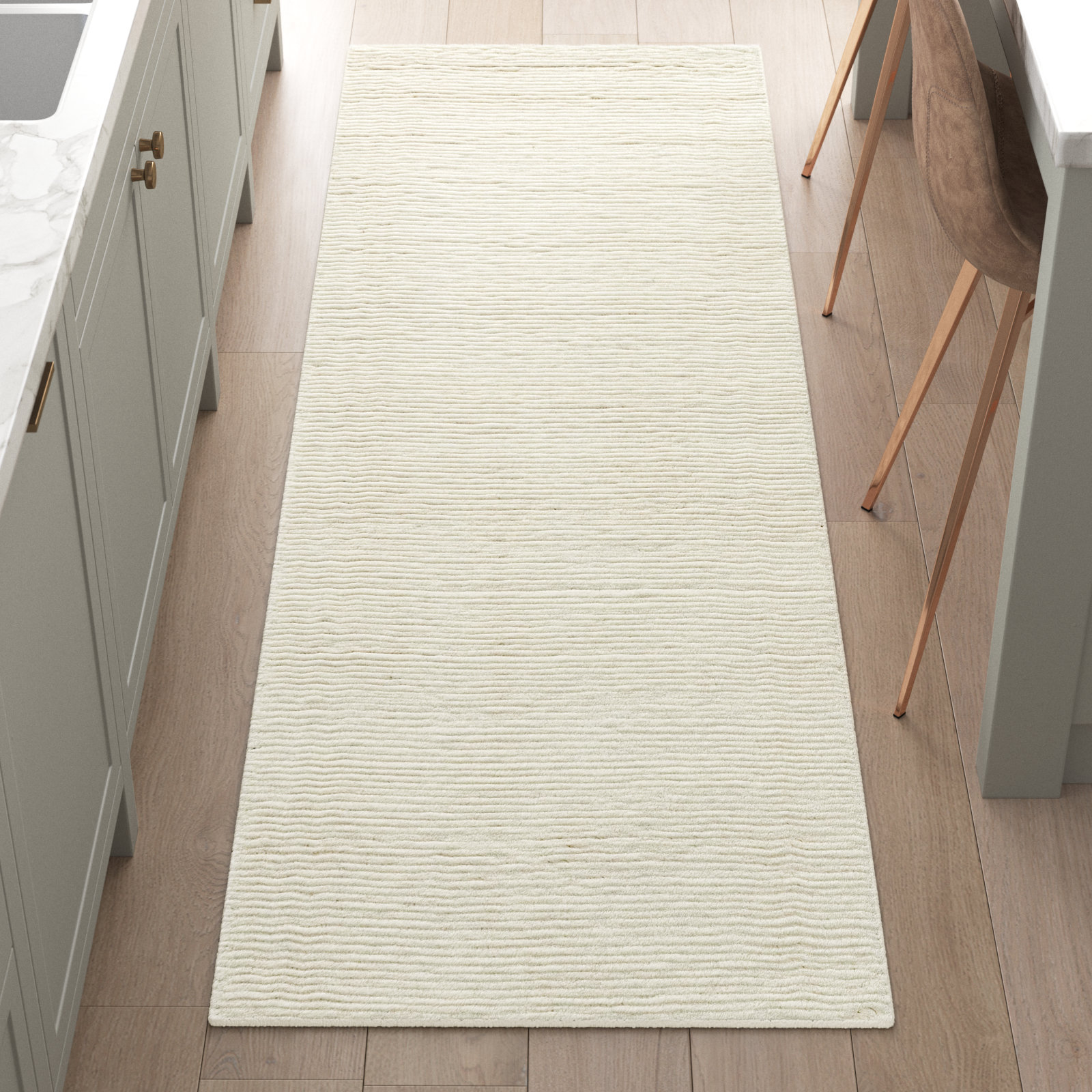 Danberry Hand Tufted Wool Ivory Rug, Runner 2'6" x 8'