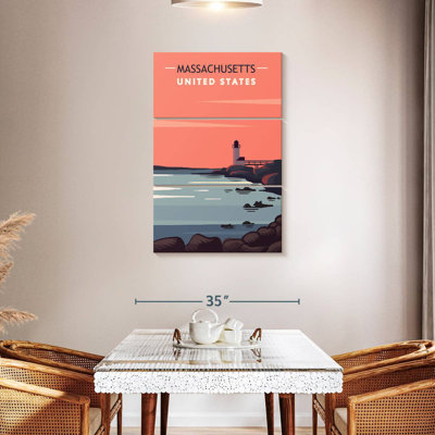 Massachusetts lighthouse poster Aletra