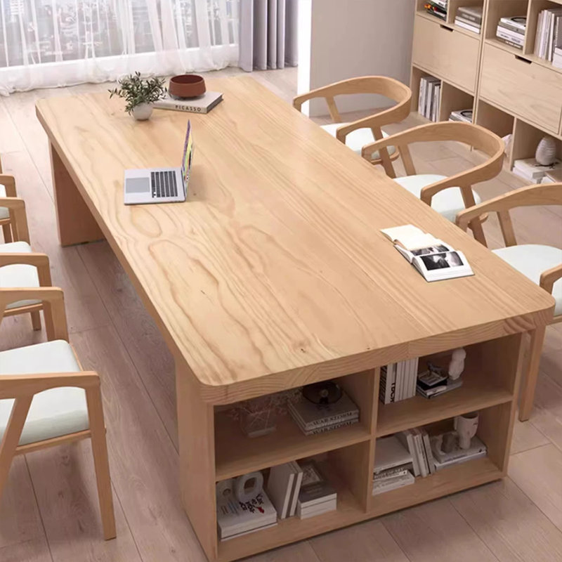 Bureau rectangulaire en bois massif Burlywood, H 29,53 po x l 70,87 po x P 31,5 po